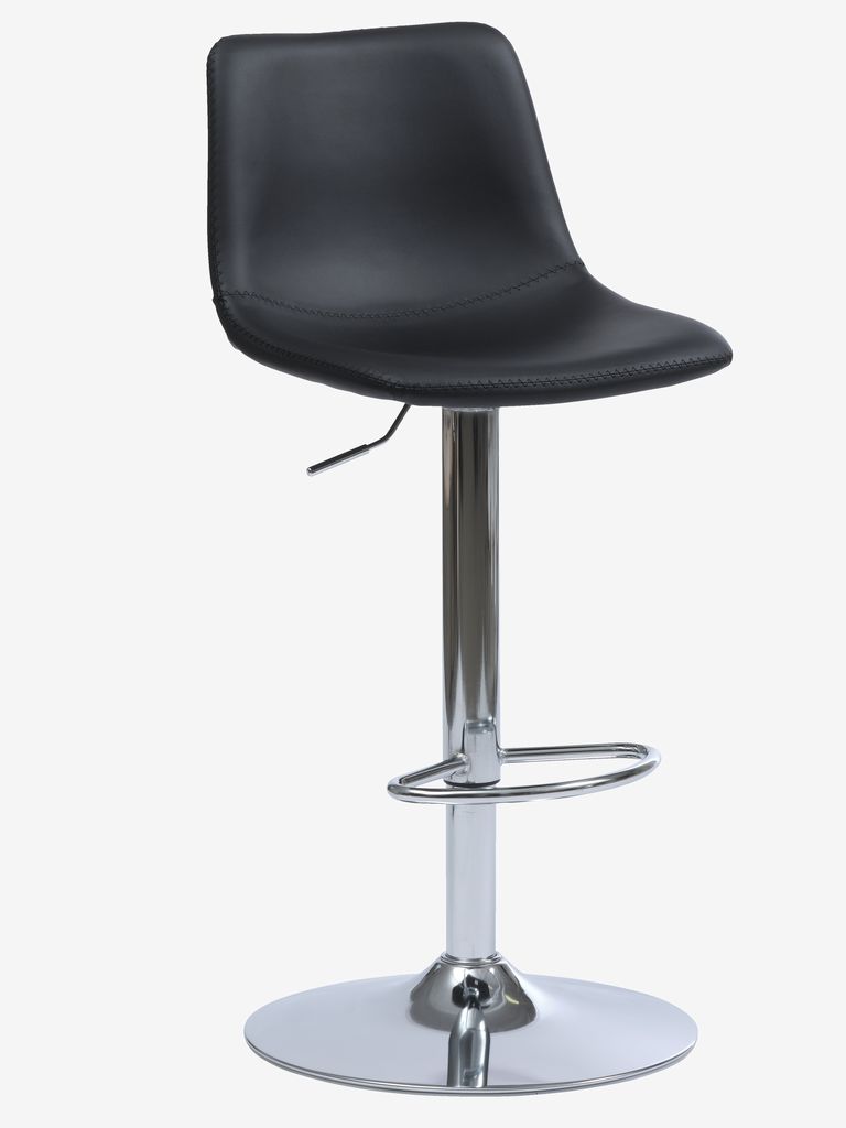 Bar stool BROAGER black faux leather/chrome JYSK