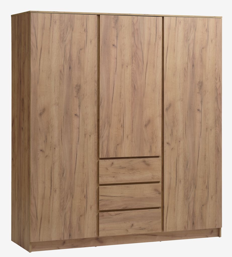 Armoire LIMFJORDEN 180x200 combi coloris chêne naturel JYSK