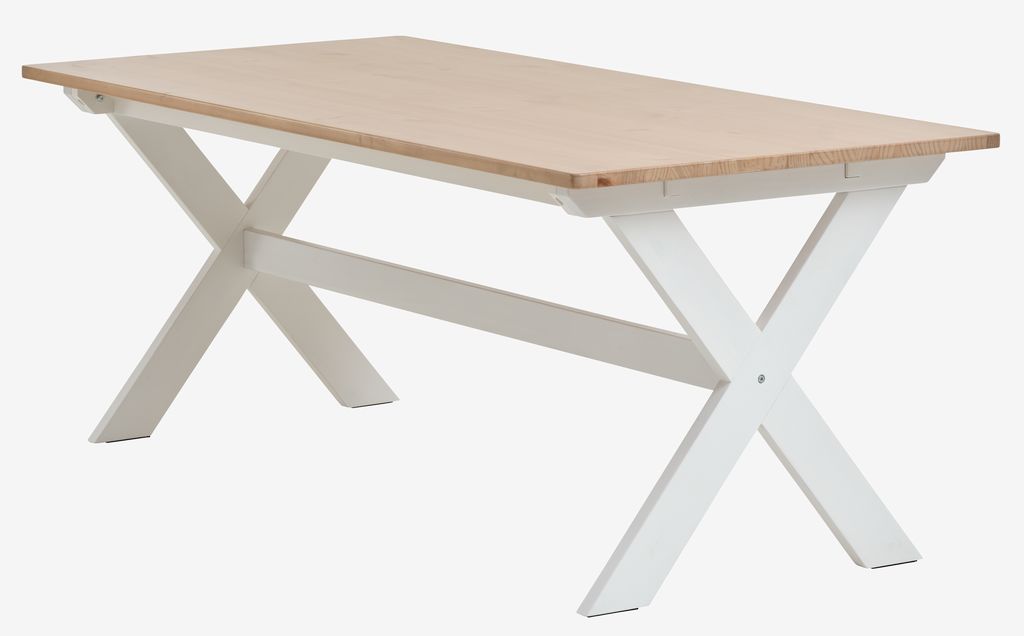 Dining table VISLINGE 90x190 natural/white JYSK