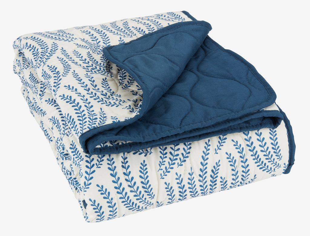 Quilted blanket SOMMEREIK 130x170 blue/white JYSK