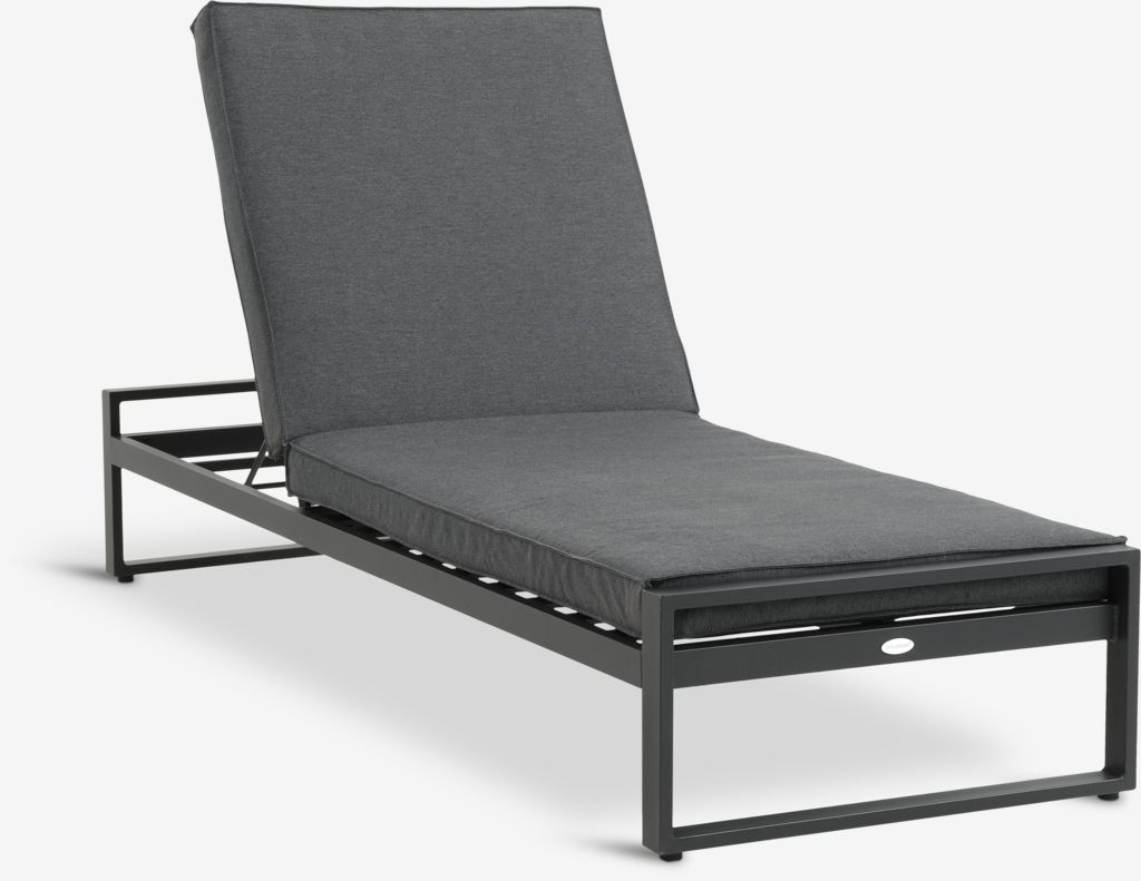 Sun lounger VONGE W75xL210 quickdry black JYSK