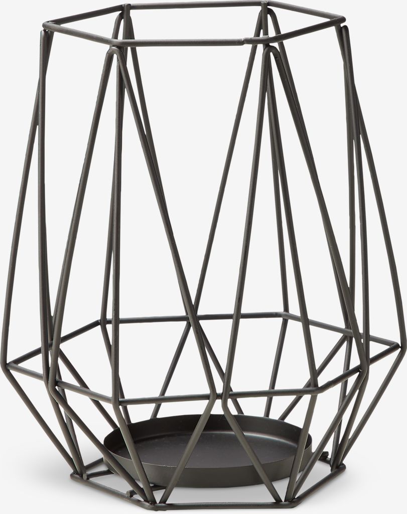 Candle holder NORDIC D16xH19cm black JYSK