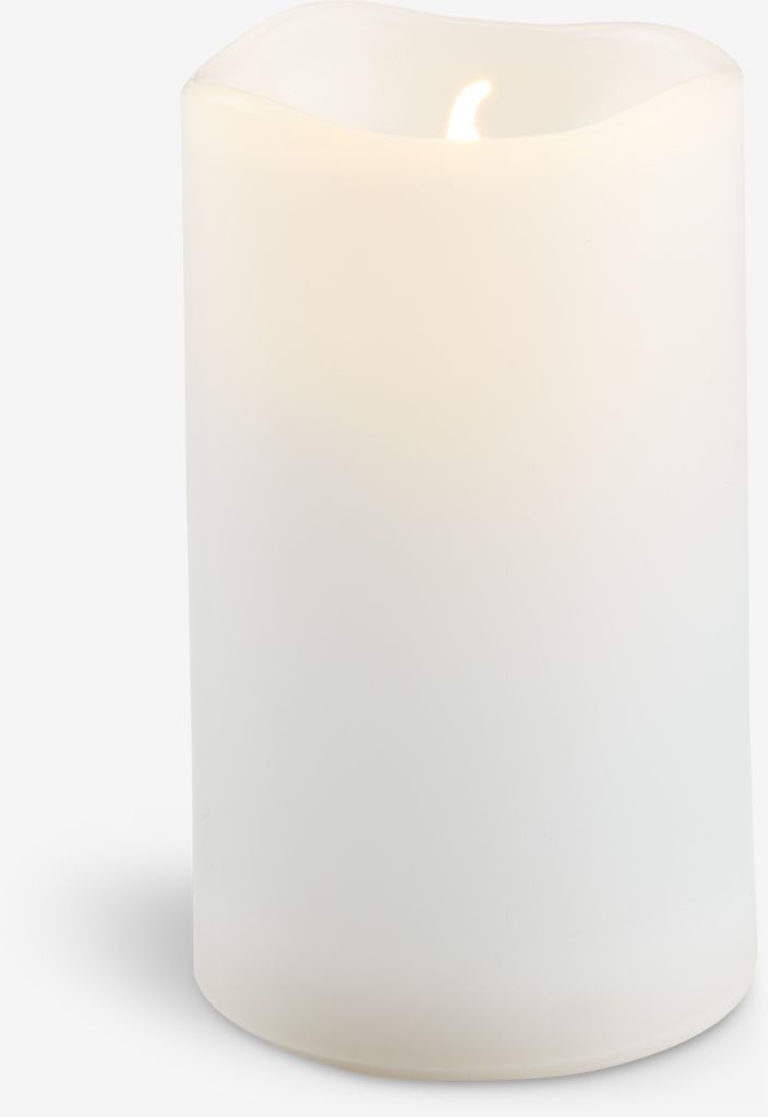 LED pillar candle SOREN D6xH9cm white JYSK