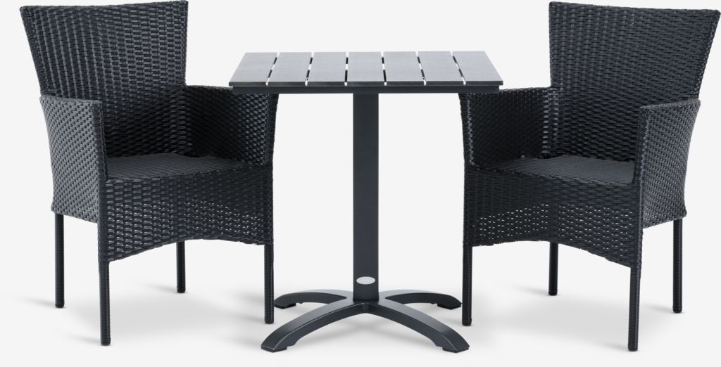 HOBRO L70 table + 2 AIDT chair black JYSK