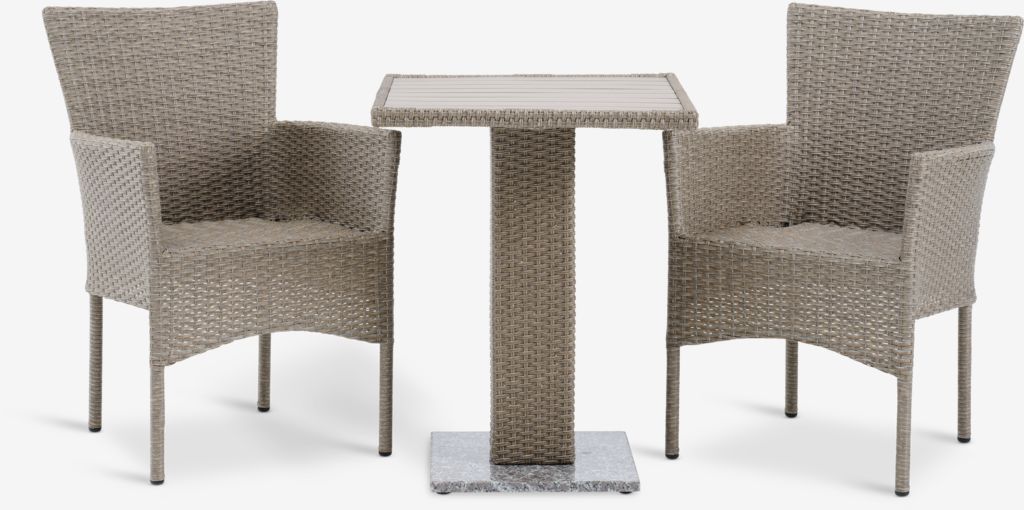 THY L60 table + 2 AIDT chair natural JYSK