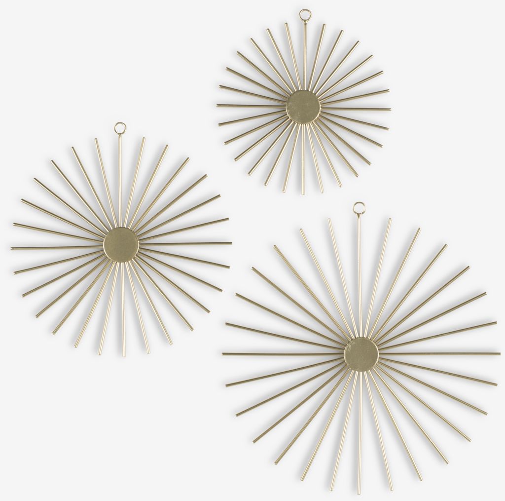 Wall decoration STELLAN gold set of 3 JYSK