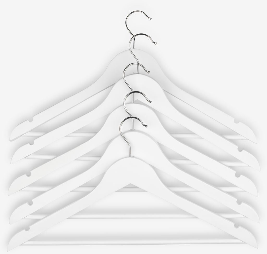 Hangers HELMUT L44cm pack of 5 white JYSK