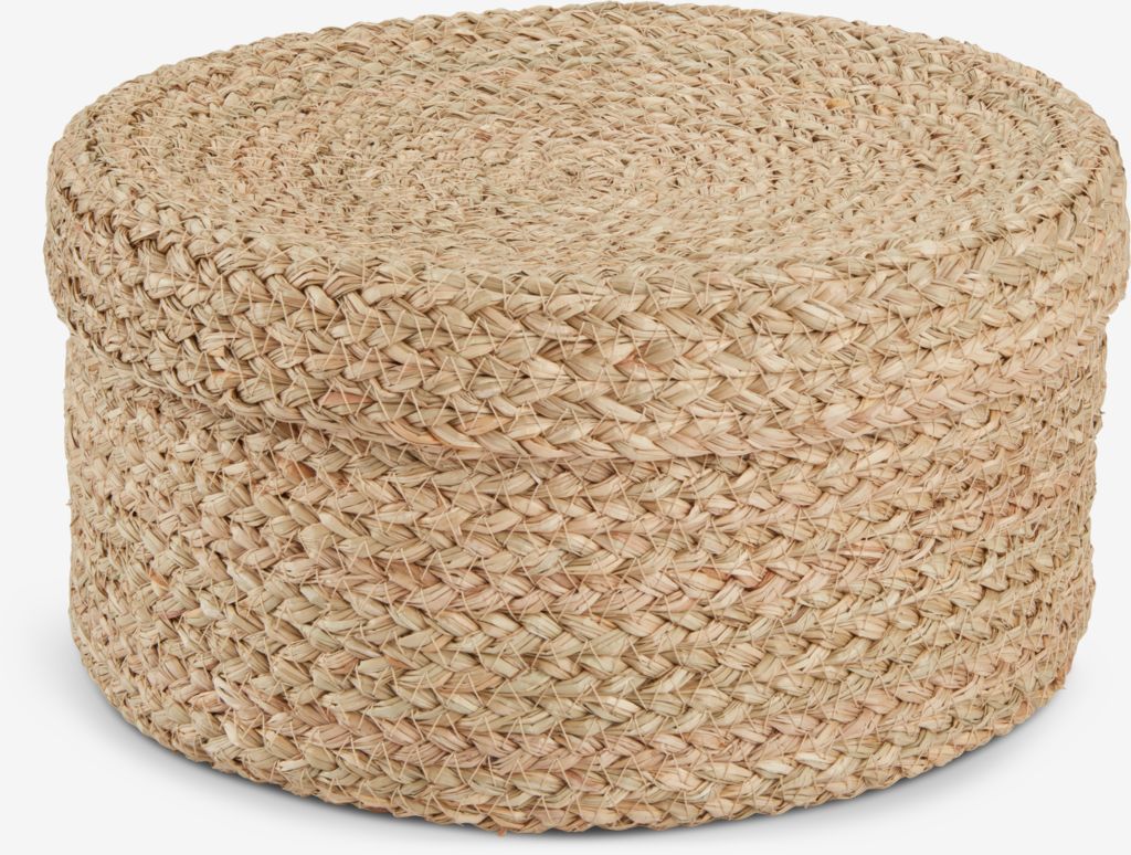 Storage BOX FRITLEV D29xH15cm w/lid natural JYSK