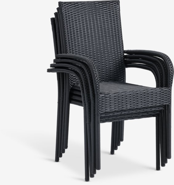 Stacking chair GUDHJEM black JYSK