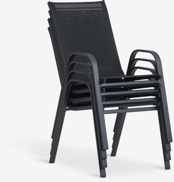 Stacking chair LEKNES black JYSK