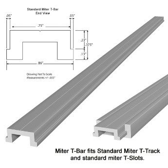 48" Aluminum Miter T-track With Miter Bar [ Home Tools & Accessories