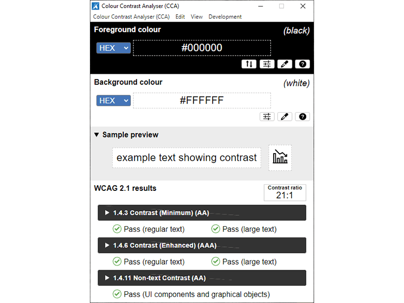 Colour Contrast Analyser Portable (Analyze color contrast & readability