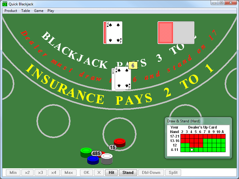Quick Blackjack Portable (play blackjack against the computer