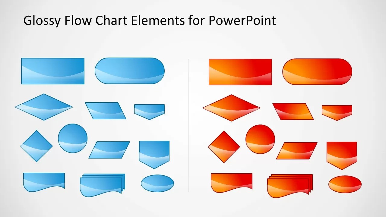 Glossy Flow Chart Template for PowerPoint SlideModel