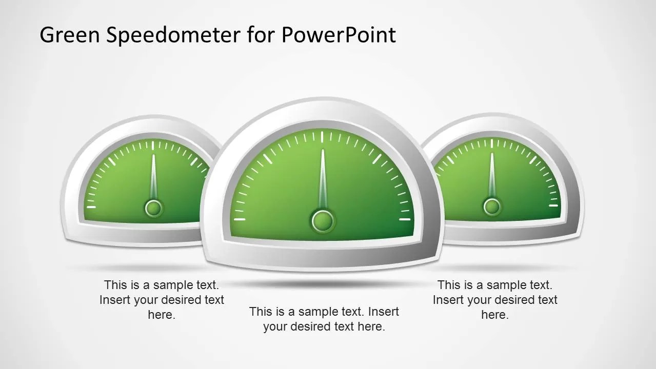 Green Speedometer Template for PowerPoint SlideModel