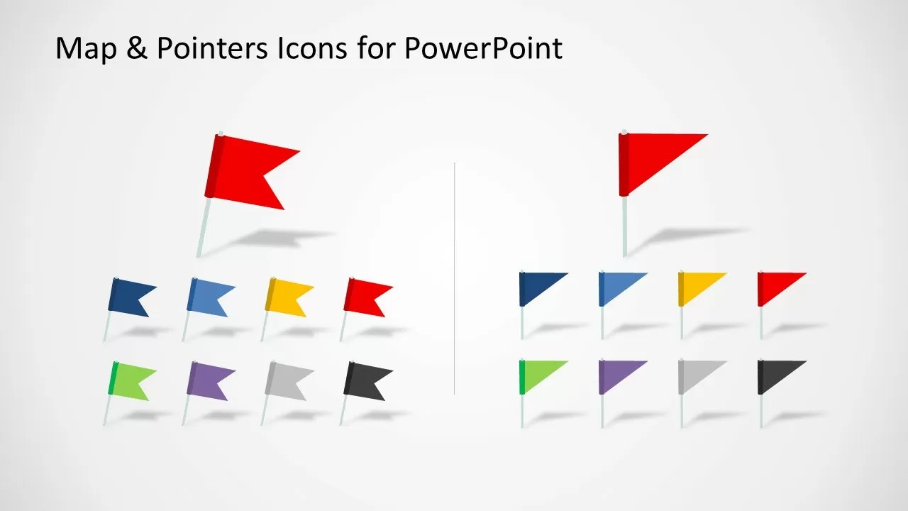 Editable Map & Pointers Icons for PowerPoint SlideModel