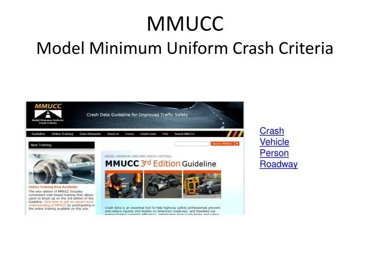 PPT MMUCC Model Minimum Uniform Crash Criteria PowerPoint