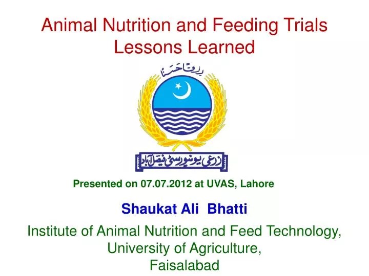 PPT Animal Nutrition and Feeding Trials Lessons Learned PowerPoint