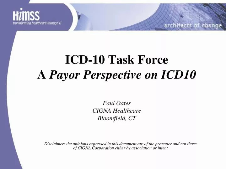 PPT ICD10 Task Force A Payor Perspective on ICD10 PowerPoint