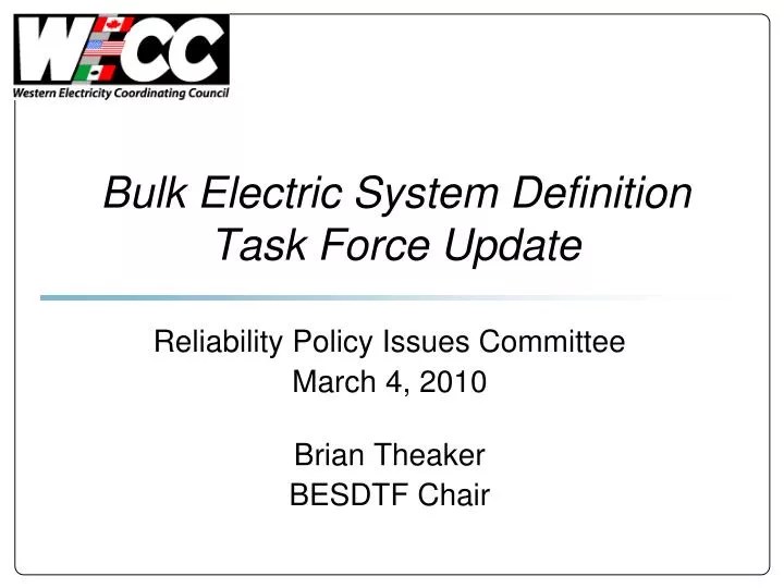 PPT Bulk Electric System Definition Task Force Update PowerPoint Presentation ID3883264