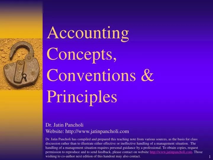 PPT Accounting Concepts, Conventions & Principles PowerPoint