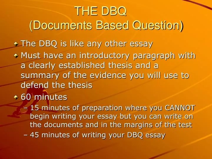 PPT THE DBQ (Documents Based Question) PowerPoint Presentation, free