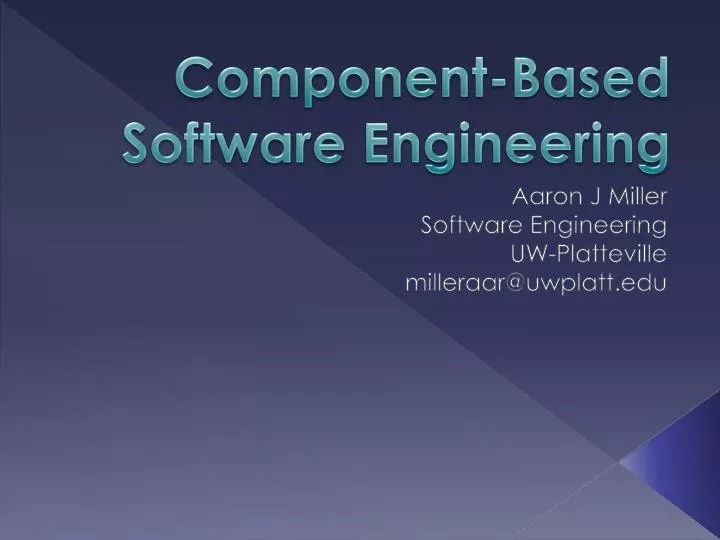 PPT ComponentBased Software Engineering PowerPoint Presentation