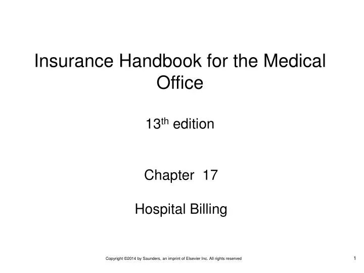 PPT Chapter 17 Hospital Billing PowerPoint Presentation, free