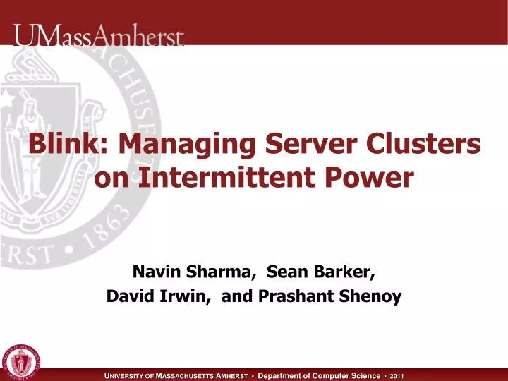 PPT Blink Managing Server Clusters on Intermittent Power PowerPoint