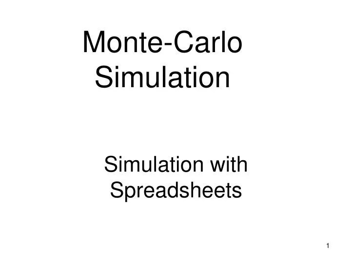 PPT MonteCarlo Simulation PowerPoint Presentation, free download ID4201151