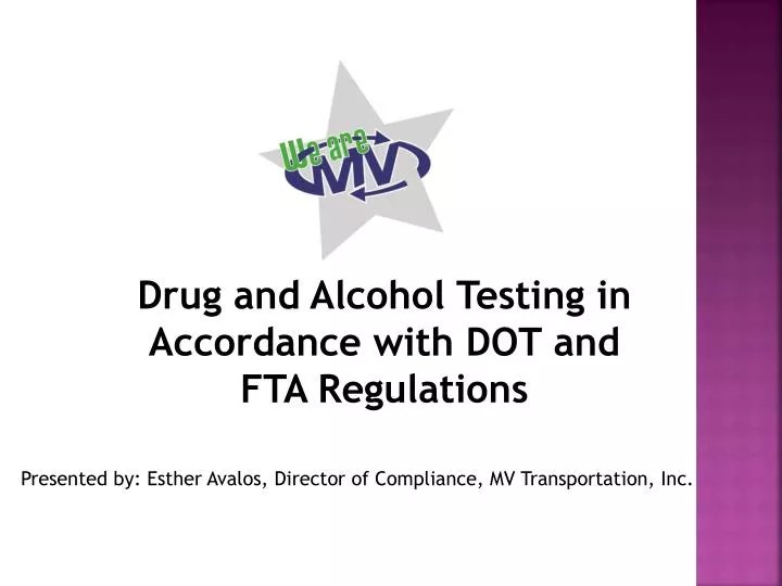 PPT Drug and Alcohol Testing in Accordance with DOT and FTA