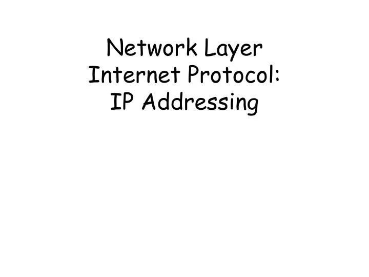 PPT Network Layer Protocol IP Addressing PowerPoint