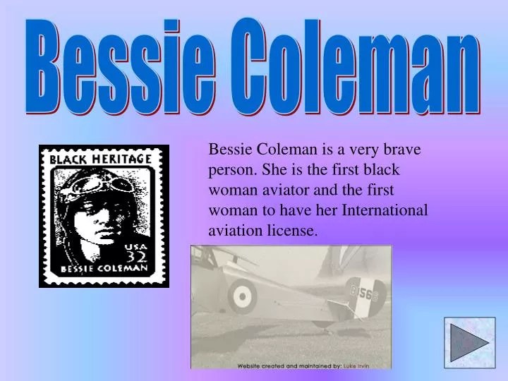 PPT Bessie Coleman PowerPoint Presentation, free download ID4403124