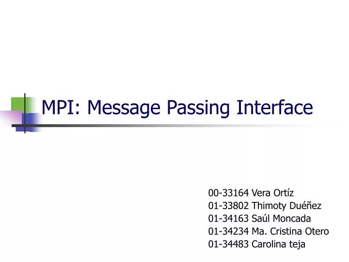 PPT MPI Message Passing Interface PowerPoint Presentation, free download ID4429444