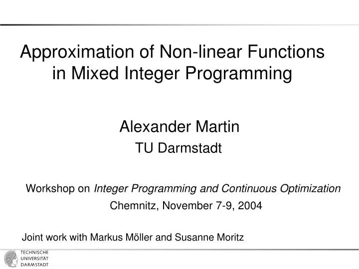 PPT Approximation of Functions in Mixed Integer
