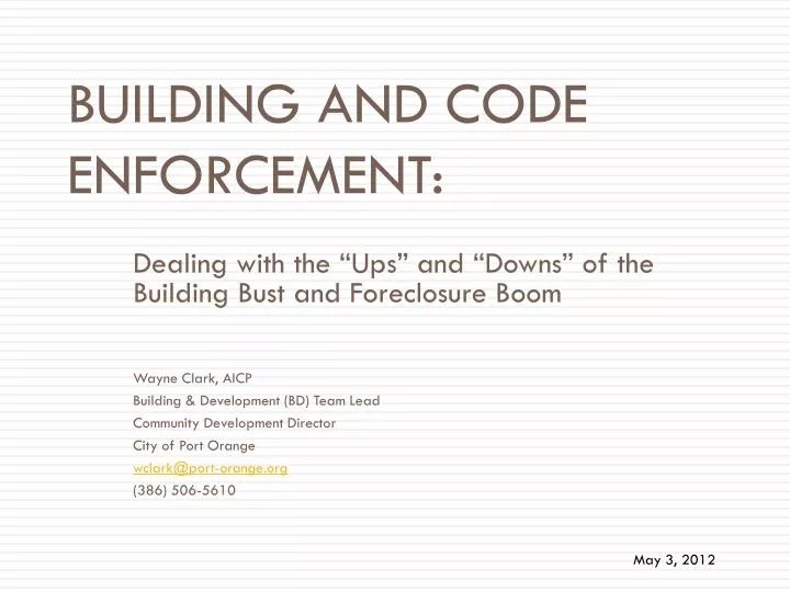 PPT Building and Code Enforcement PowerPoint Presentation, free