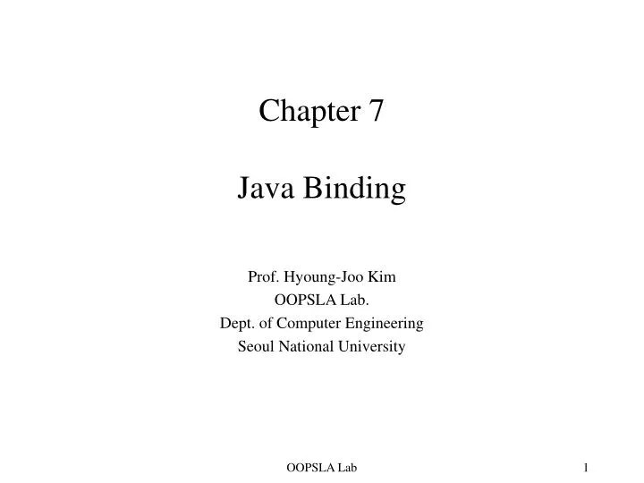 PPT Chapter 7 Java Binding PowerPoint Presentation, free download