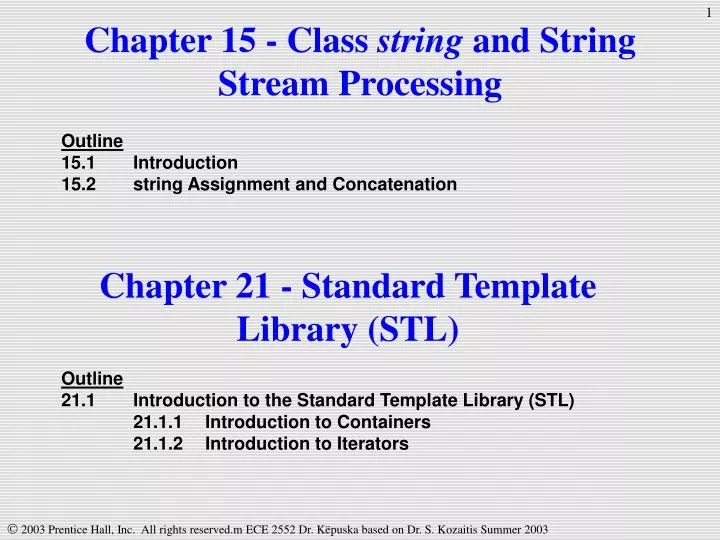 PPT Chapter 15 Class string and String Stream Processing PowerPoint
