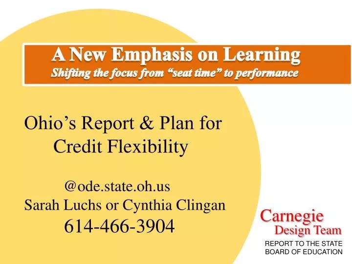 PPT Ohio’s Report & Plan for Credit Flexibility ode.state.oh