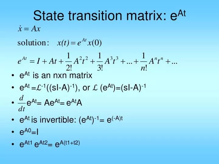 PPT State transition matrix e At PowerPoint Presentation, free