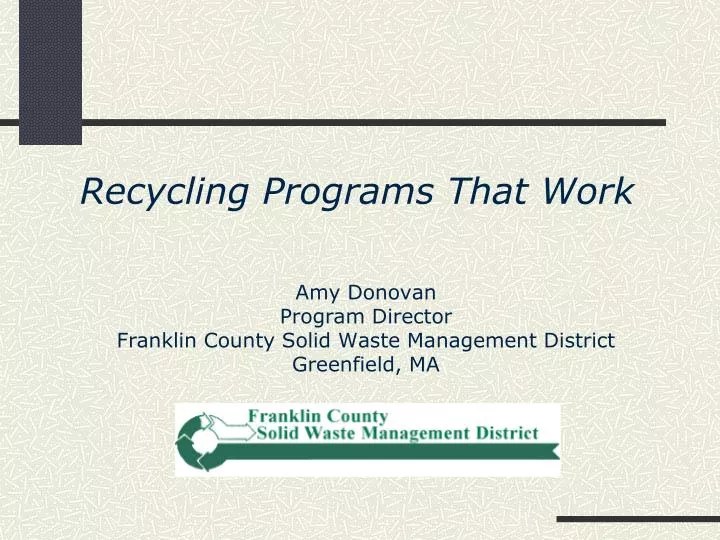 PPT Recycling Programs That Work PowerPoint Presentation, free