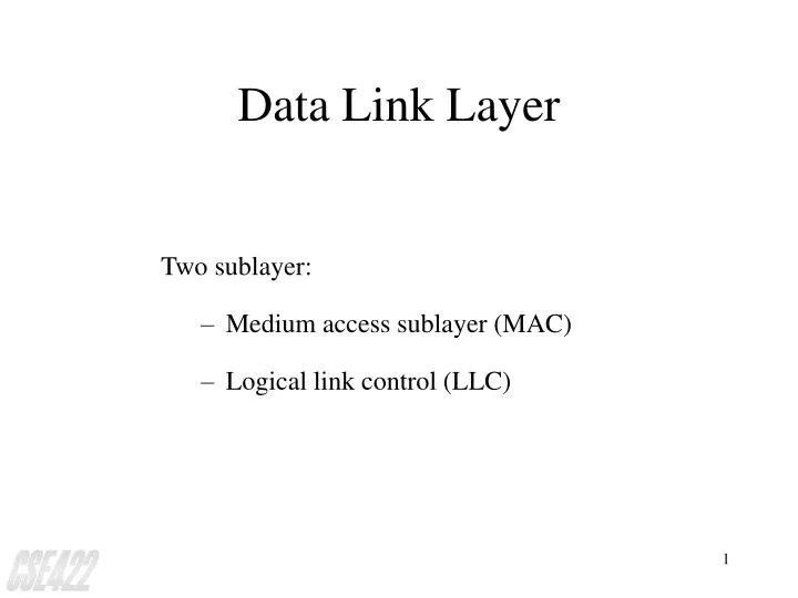 PPT Data Link Layer PowerPoint Presentation, free download ID4708468
