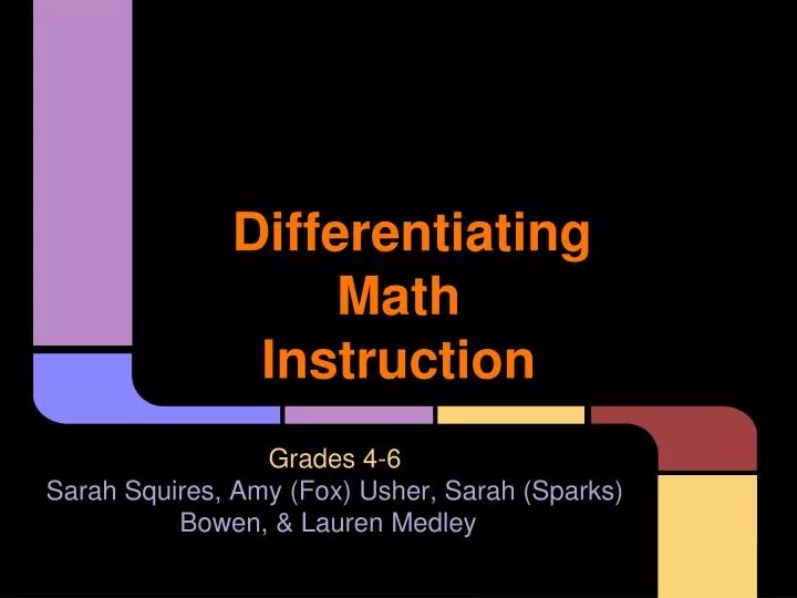 PPT Differentiating Math Instruction PowerPoint Presentation, free download ID4720451