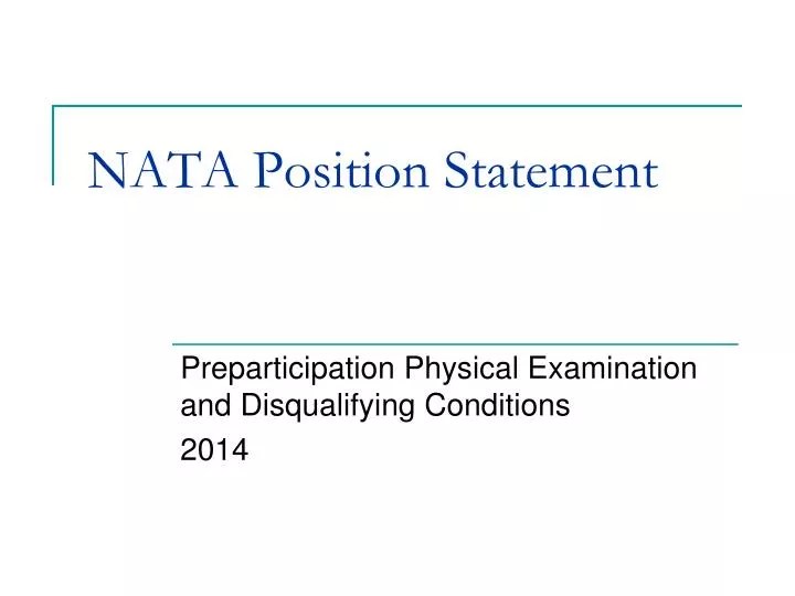 PPT NATA Position Statement PowerPoint Presentation, free download