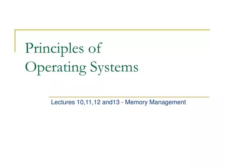 PPT Principles of Operating Systems PowerPoint Presentation, free