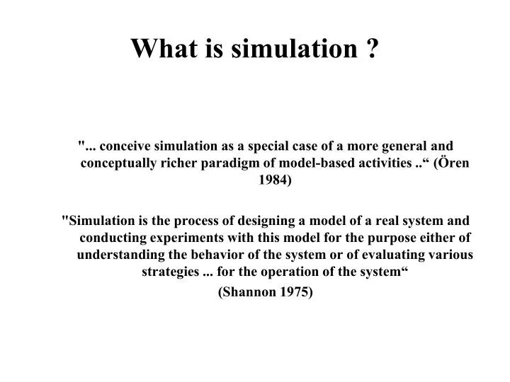 PPT What is simulation ? PowerPoint Presentation, free download ID