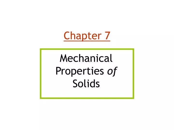 PPT Mechanical Properties of Solids PowerPoint Presentation, free