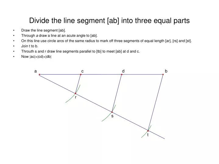 PPT Divide the line segment [ab] into three equal parts PowerPoint