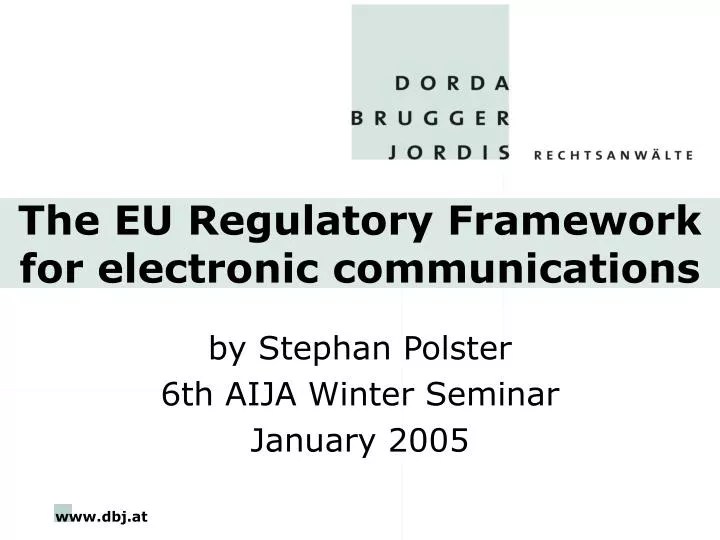 PPT The EU Regulatory Framework for electronic communications
