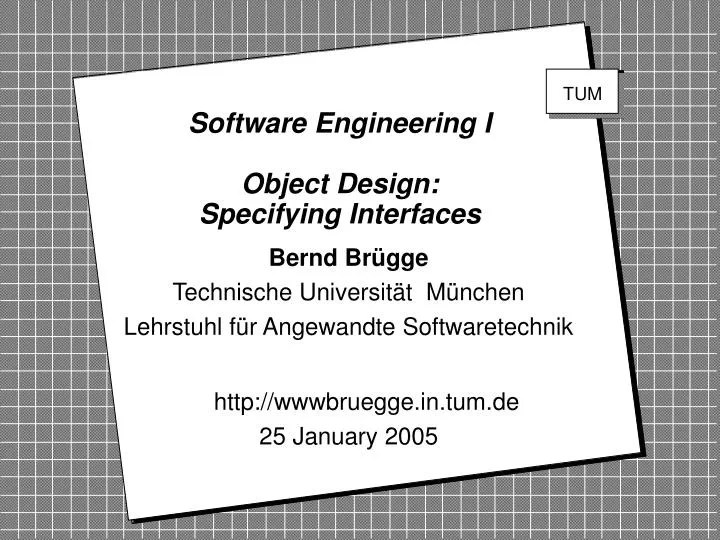 PPT Software Engineering I Object Design Specifying Interfaces